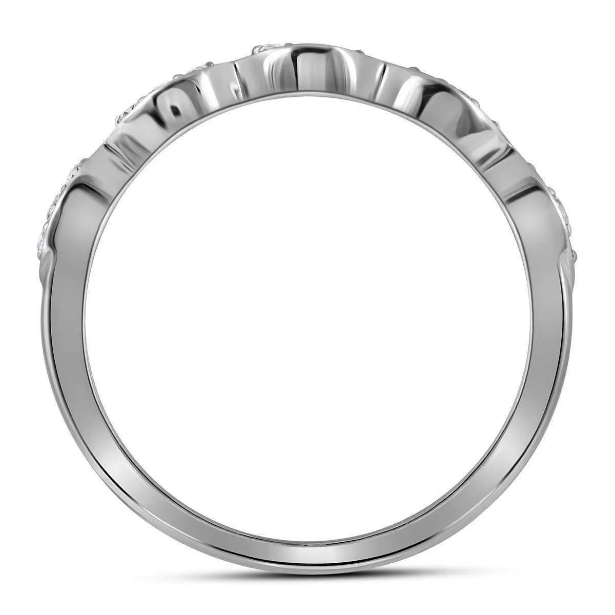 10k 2-tone Gold Women's Diamond Stackable Rope Ring - FREE Shipping (US/CA)