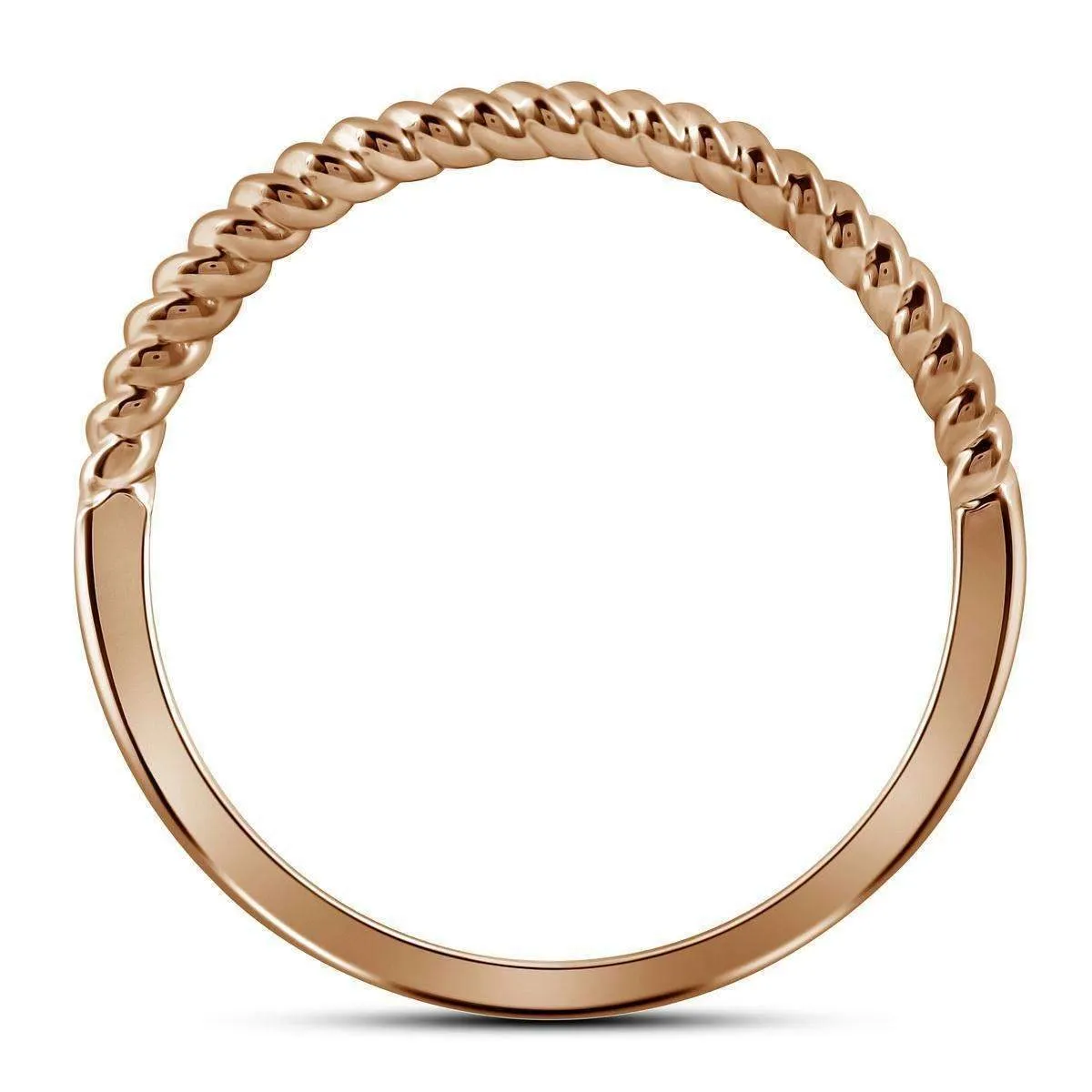 10k 2-tone Gold Women's Diamond Stackable Rope Ring - FREE Shipping (US/CA)