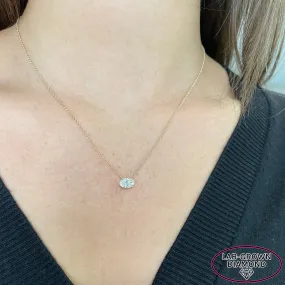 14K GOLD 1.00 CT LAB GROWN DIAMOND OVAL NECKLACE