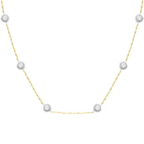 14K GOLD 18" LARGE DIAMONDS BY THE YARD NECKLACE