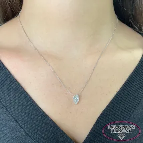 14K GOLD 2.00 CT LAB GROWN DIAMOND UPSIDE DOWN PEAR NECKLACE