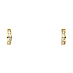 14K Gold CZ Stud Earrings