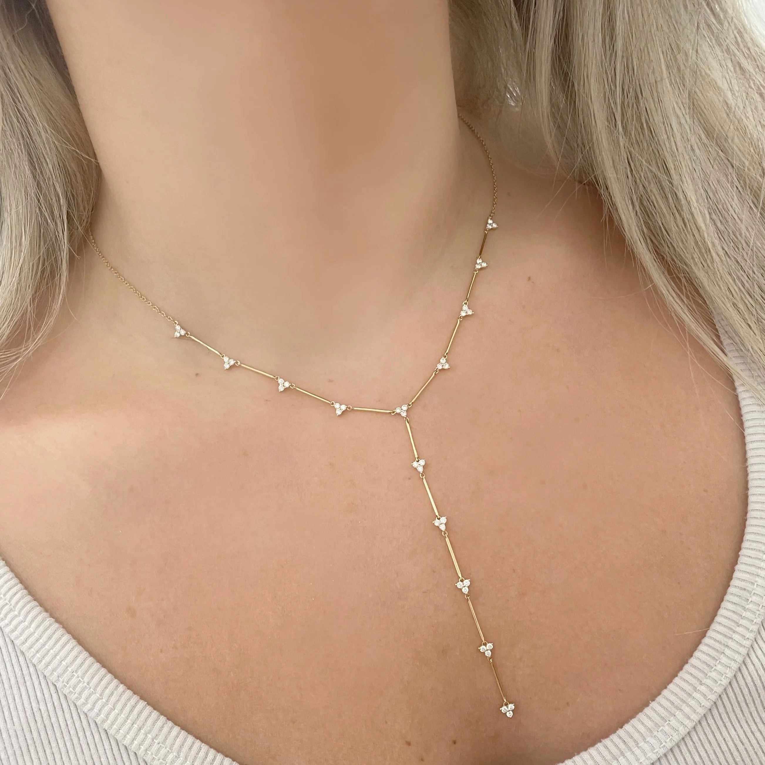 14K GOLD DIAMOND KENNEDY LARIAT