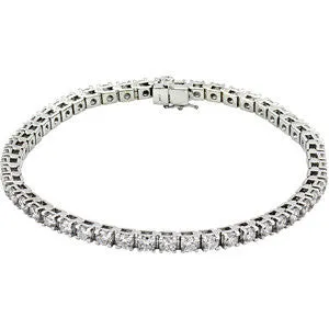 14K White 4 1-2 CTW Diamond Line 7.25" Bracelet