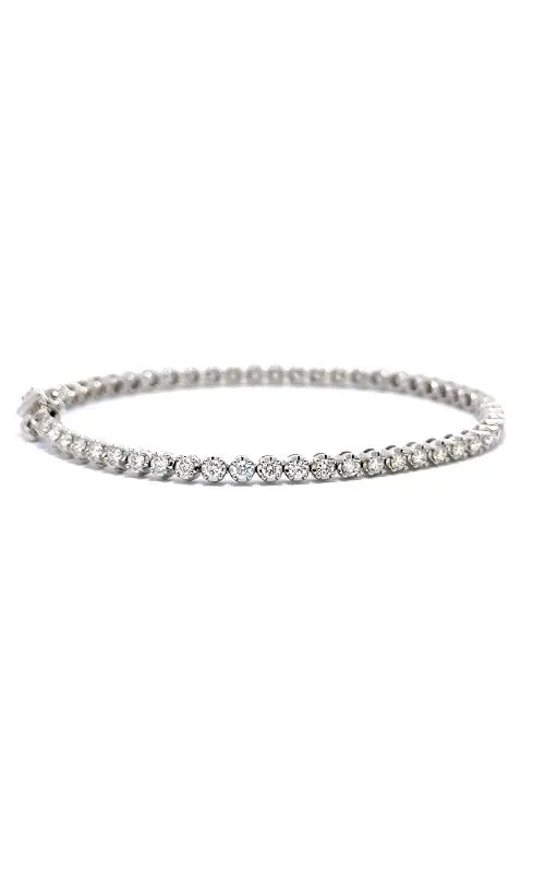 14K WHITE GOLD DIAMONDS TENNIS BRACELET G13175