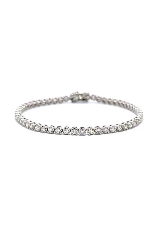 14K WHITE GOLD DIAMONDS TENNIS BRACELET G13175