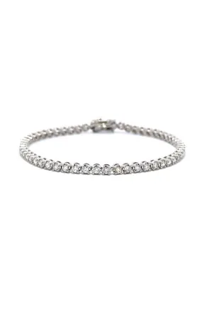 14K WHITE GOLD DIAMONDS TENNIS BRACELET G13175