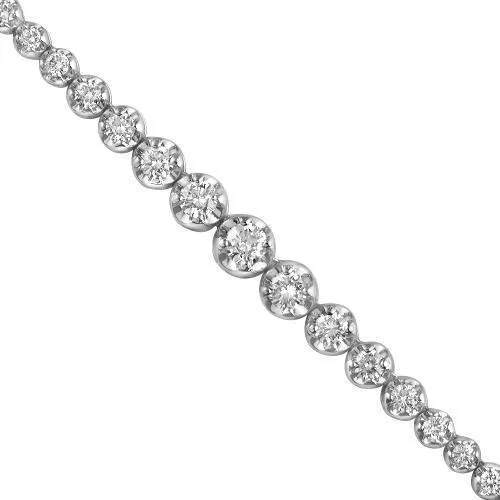 14K White Solid Gold Womens Diamond  Bracelet 3.25 Ctw