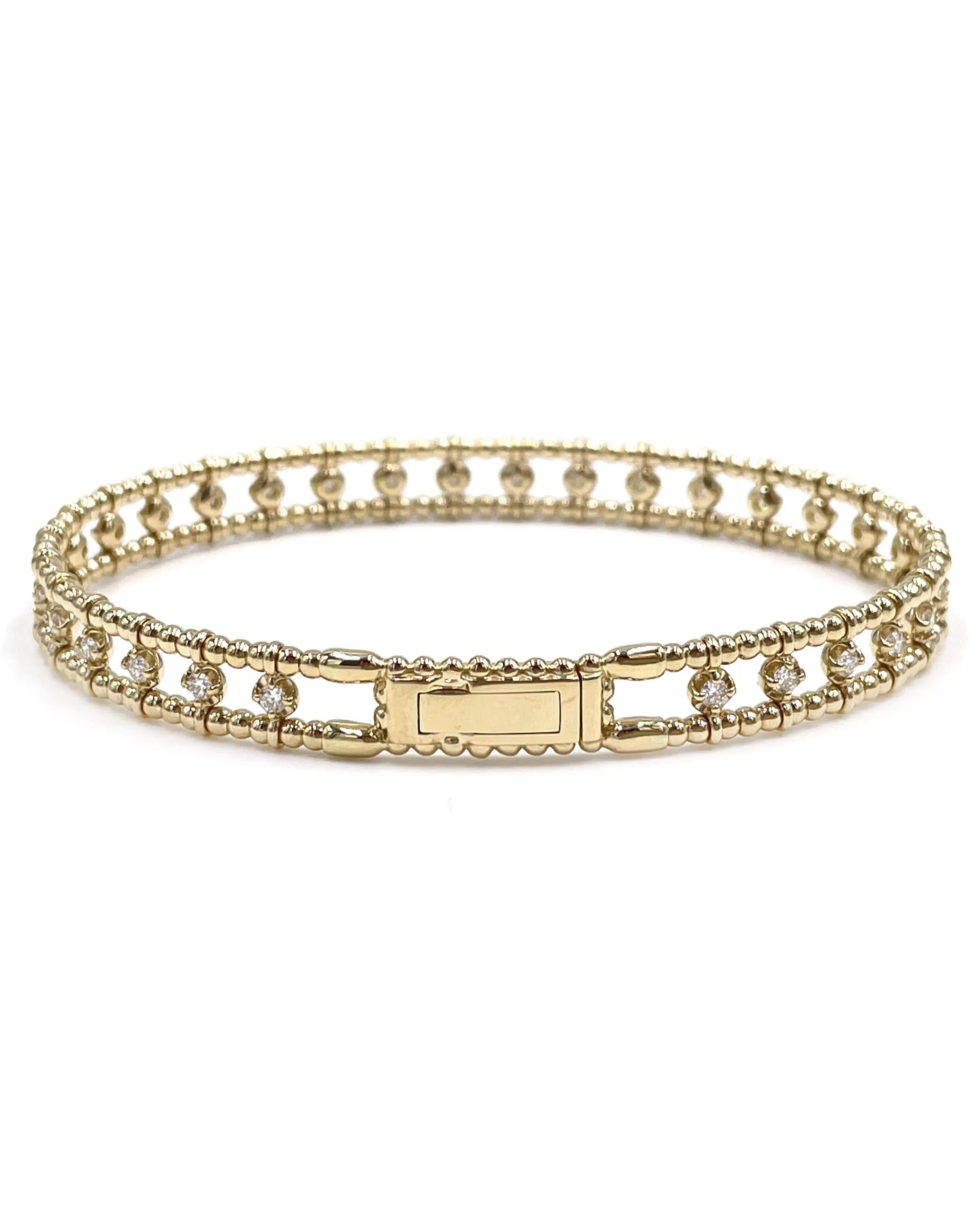 14K Yellow Gold Diamond Bangle