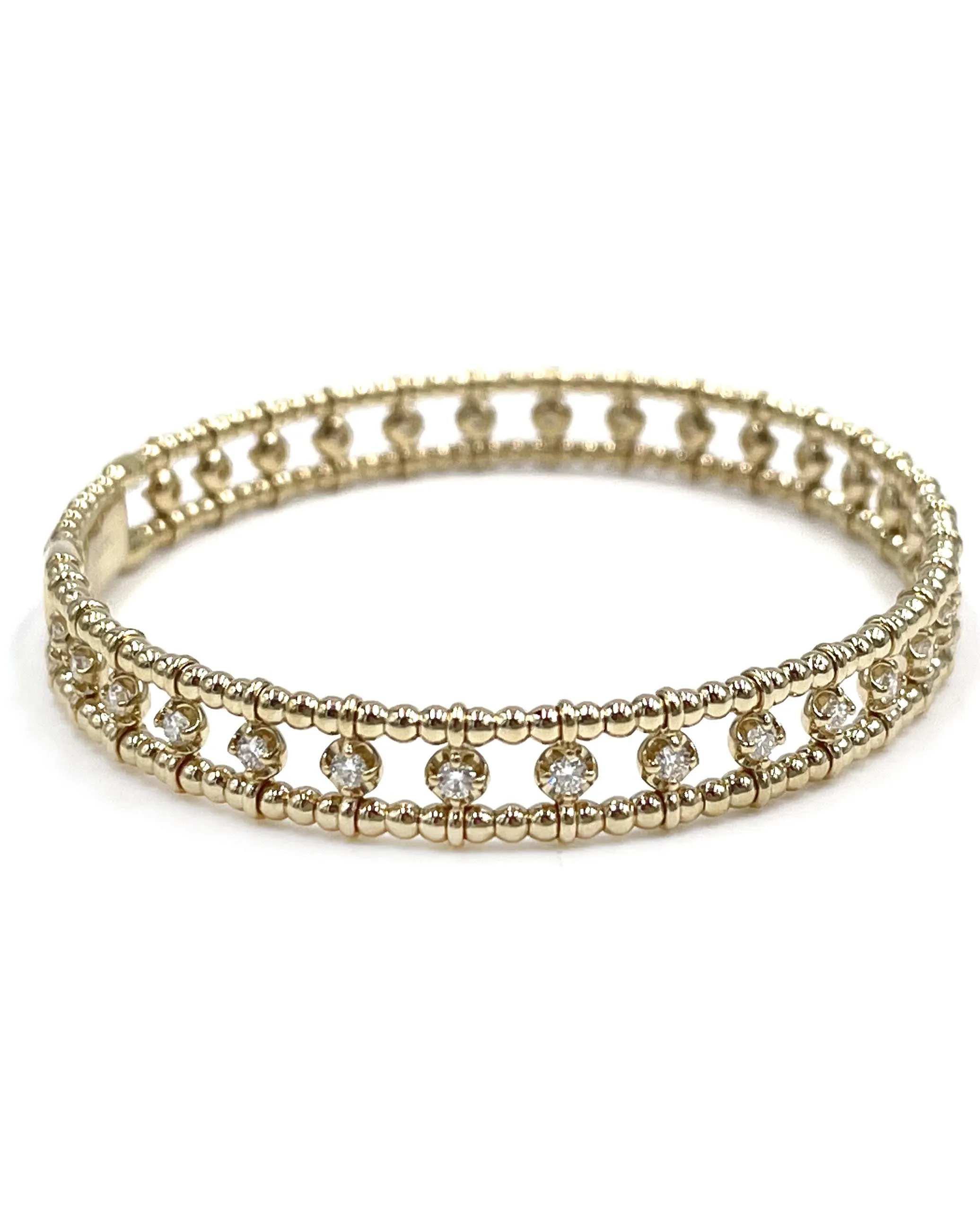 14K Yellow Gold Diamond Bangle