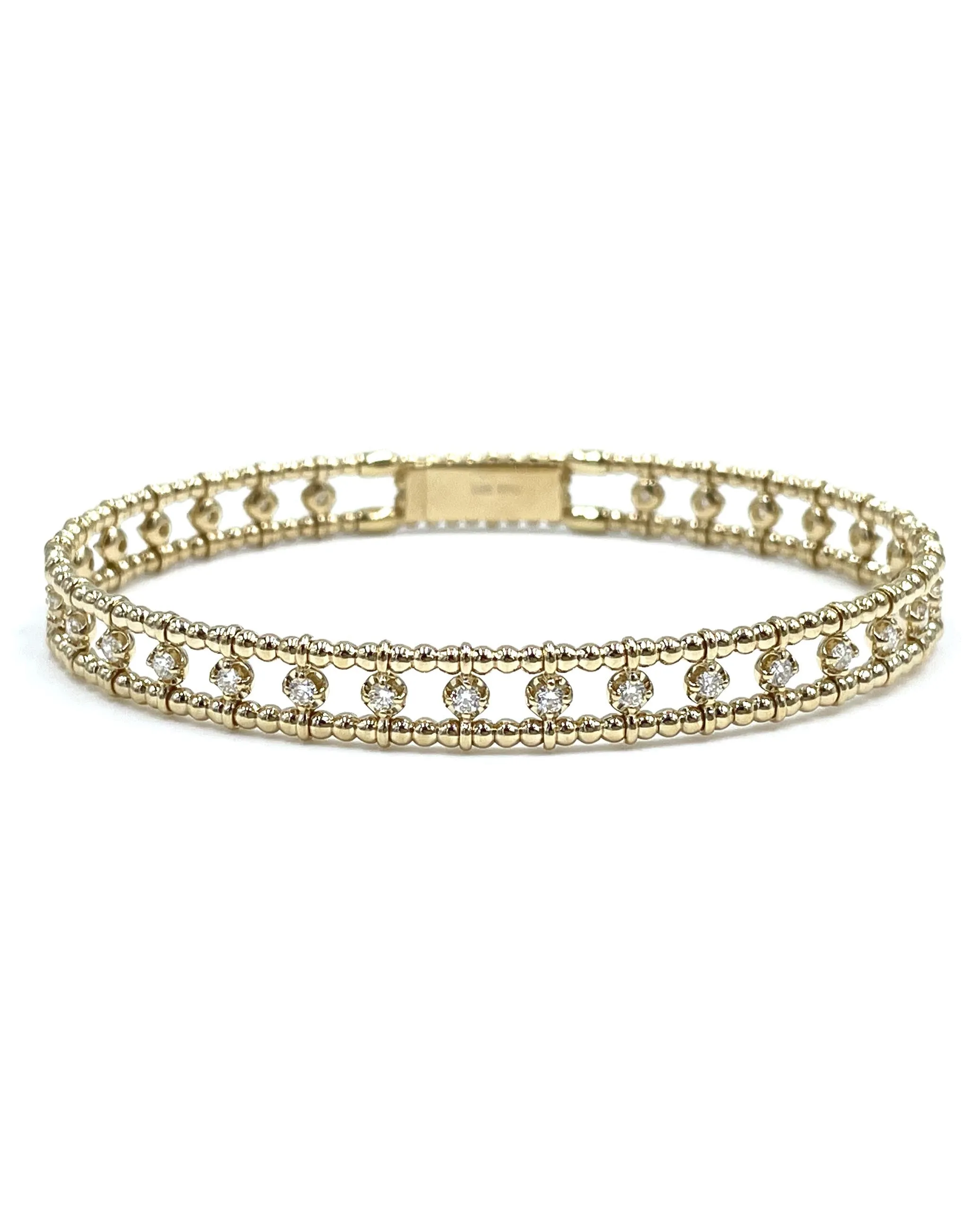 14K Yellow Gold Diamond Bangle