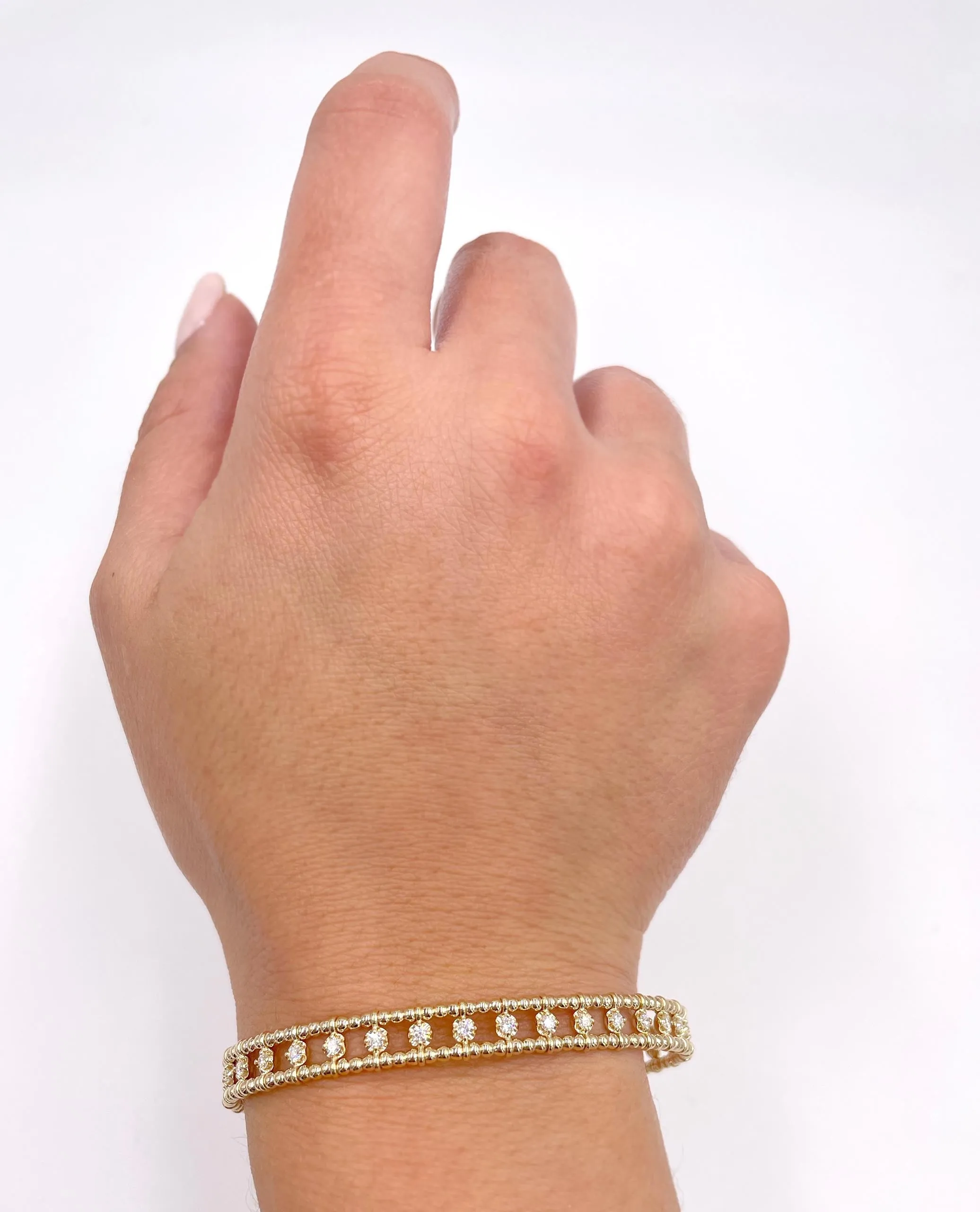 14K Yellow Gold Diamond Bangle
