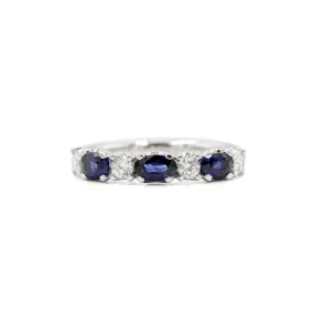 14kw 5-Stone Oval Sapphire & Diamond Ring