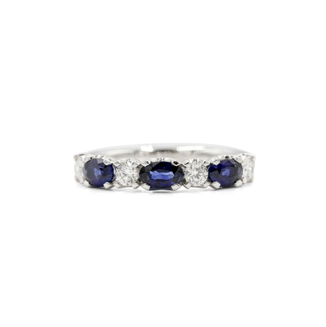 14kw 5-Stone Oval Sapphire & Diamond Ring