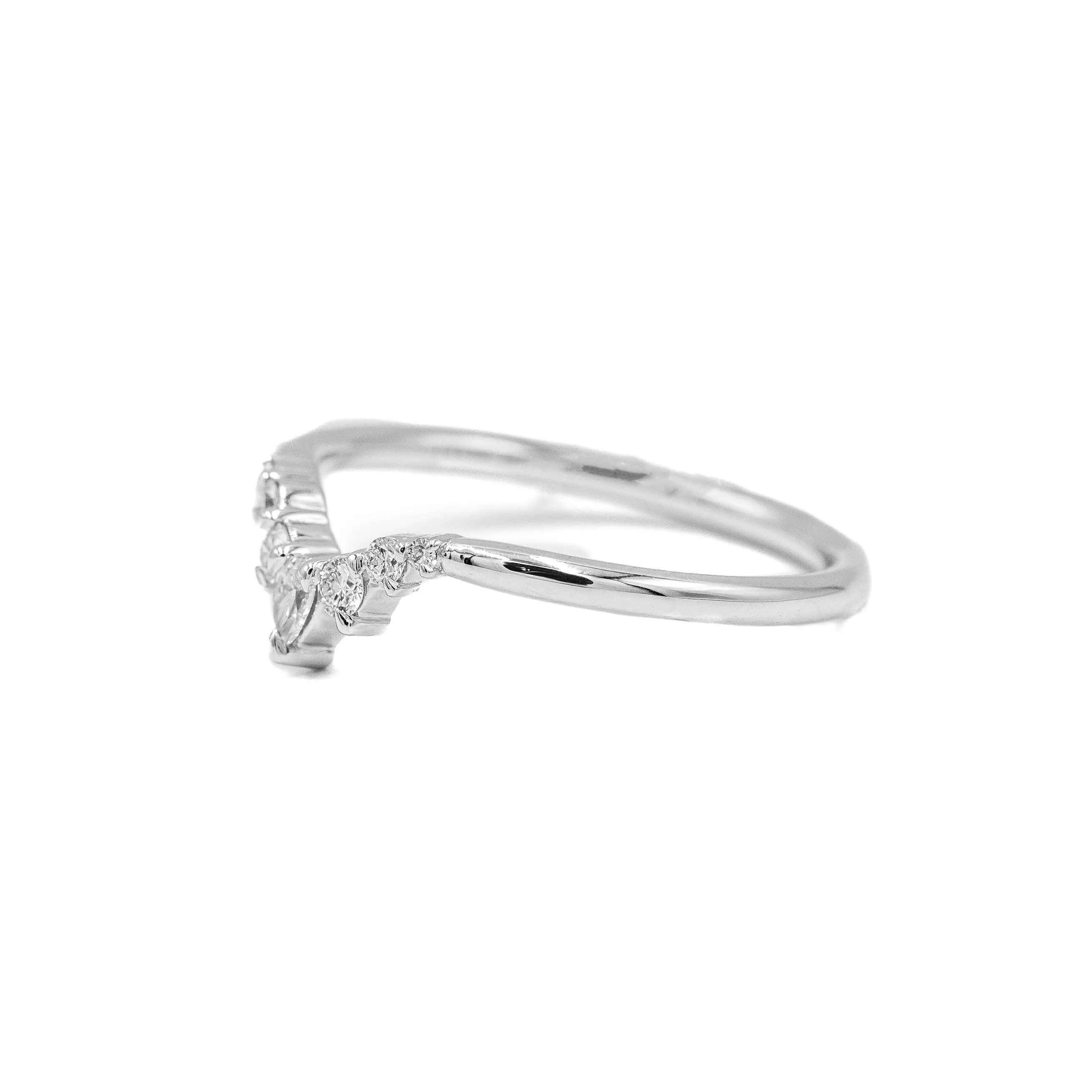 14kw Pear New Swoop Contour Diamond Band