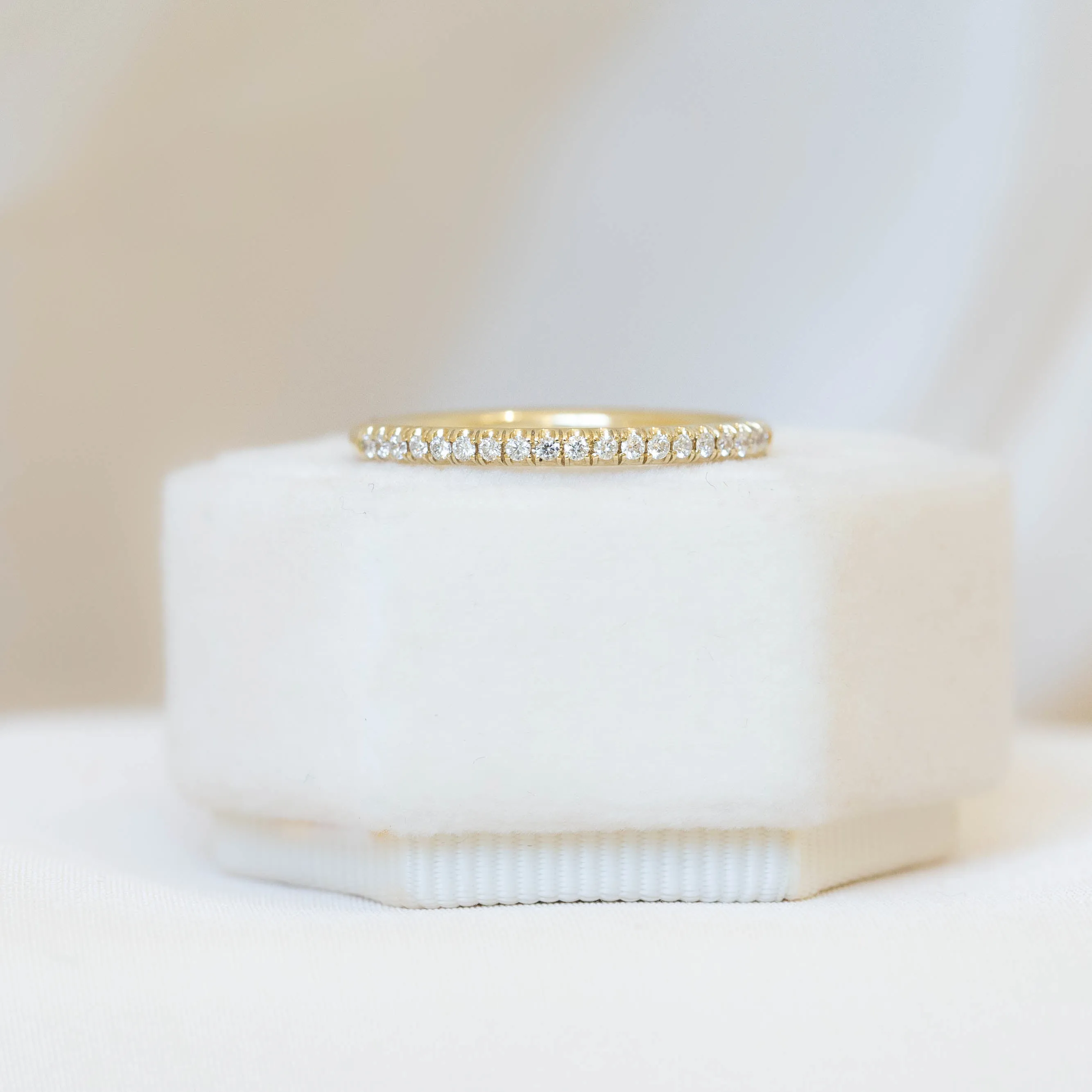14ky .25ctw Pavé Diamond Wedding Band