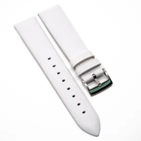 14mm, 16mm White Calf Leather Watch Strap, No Stitching