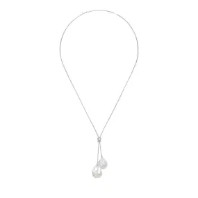 153-01-S | STERLING CHAIN w/ 2 WHITE WILD PEARLS