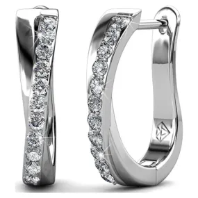 18k Gold Plated Hoop Earrings with Swarovski Crystals