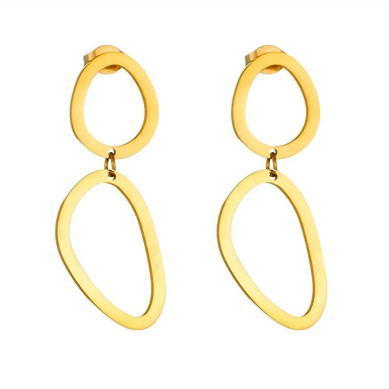 18K STAINLESS STEEL WATERPROOF TARNISH FREE DROP | 40E331: Gold