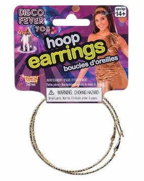 2 Piece 1970s Gold Hoop Earrings