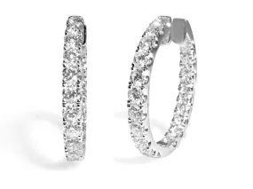 3.04ctw Ladies Diamond Hoop Earrings