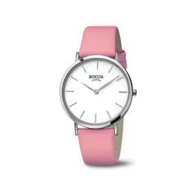 3273-03 - Ladies Titanium Watch with Pink Leather Strap