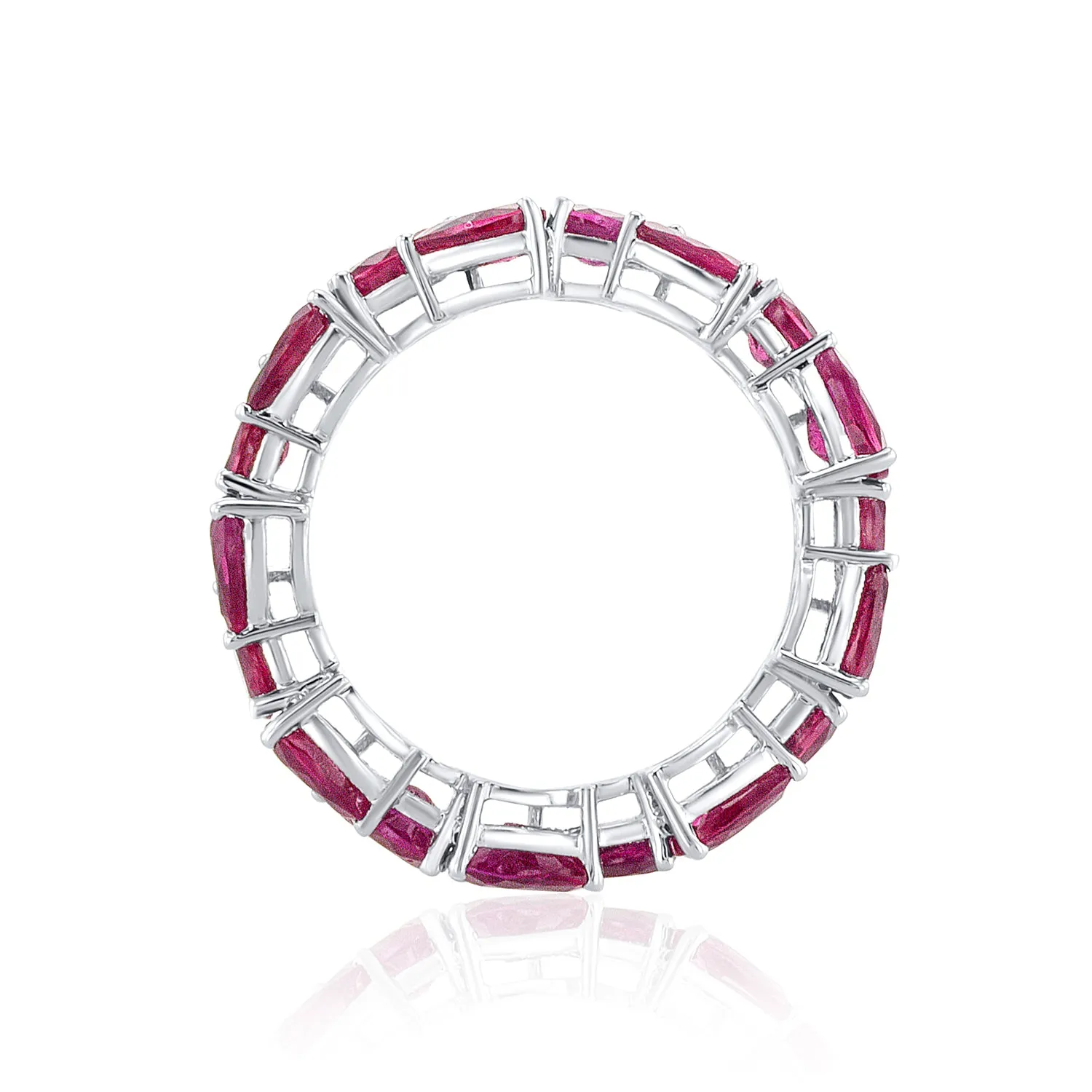 4.55 Cttw Pear Ruby 18K White Gold Eternity Band