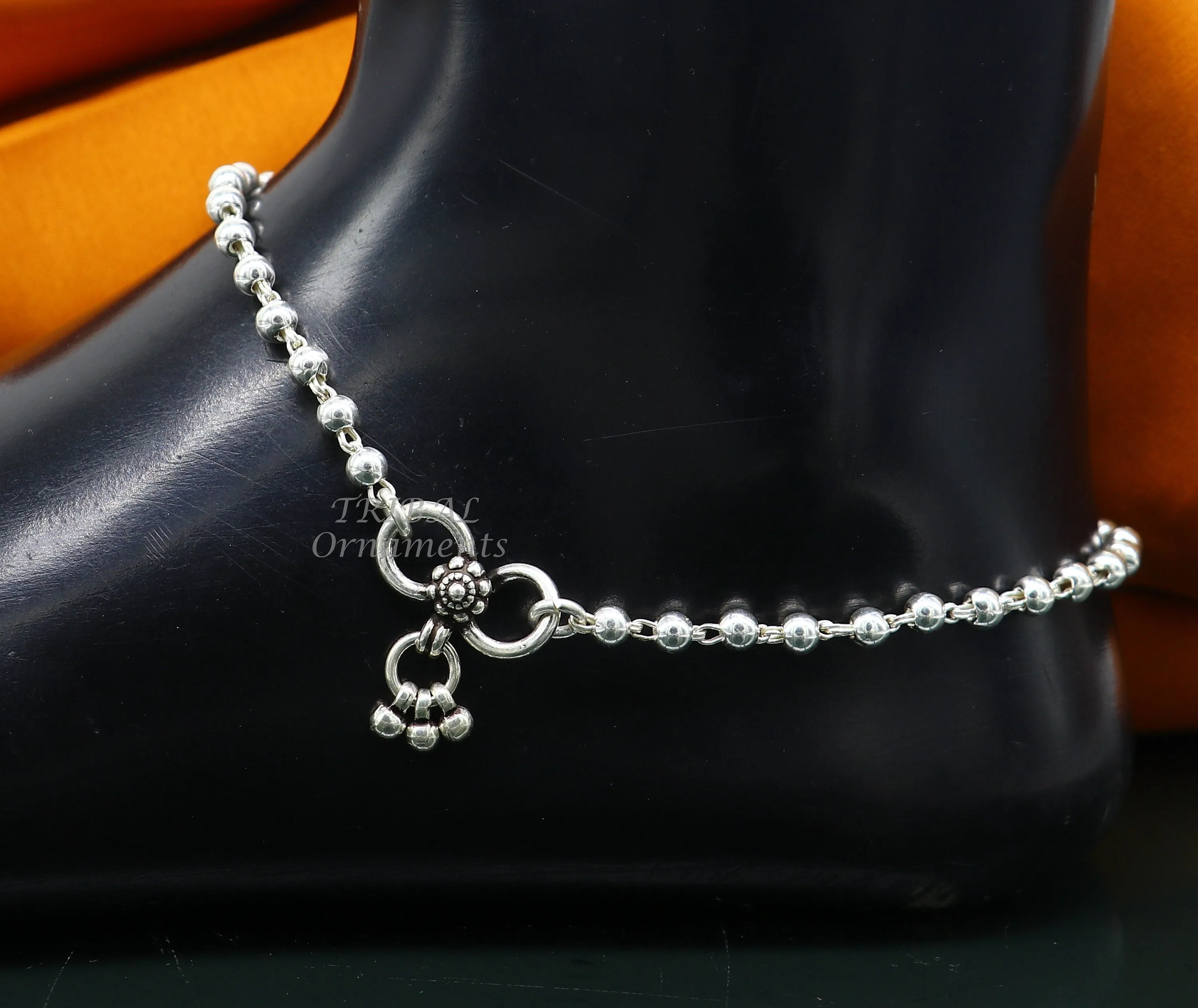 4mm 9"to 12" 925 sterling silver beaded/ball chain anklet bracelet amazing light weight delicate anklets belly dance silver jewelry ank538