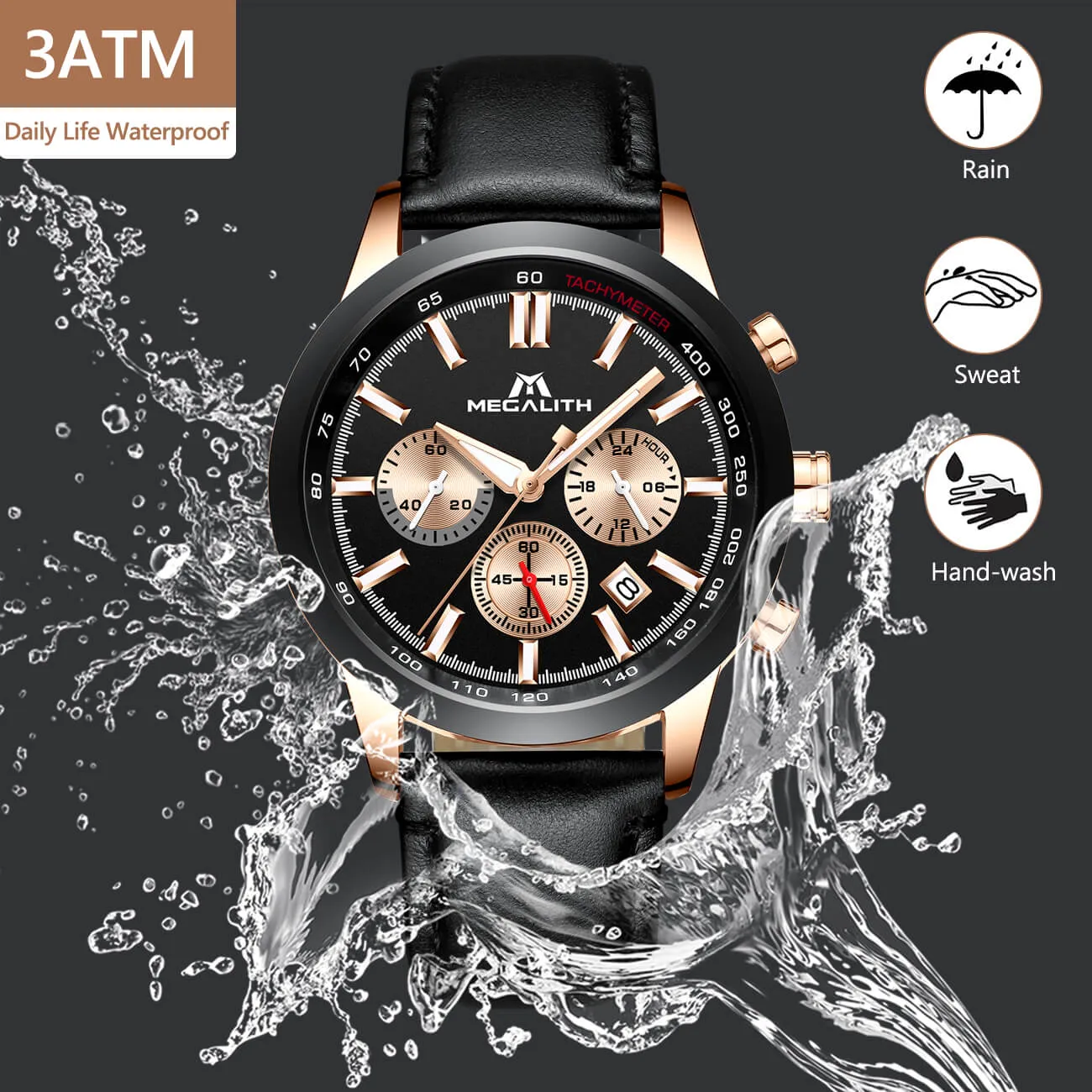 8015M | Quartz Men Watch | Leather Band