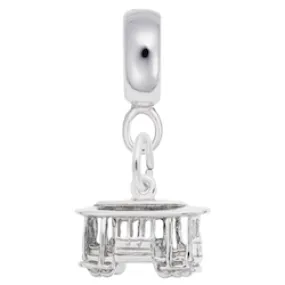 8256-Cable Car Charm Dangle Bead In Sterling Silver
