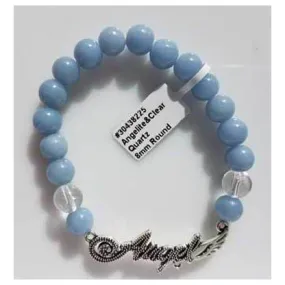 8mm Angelite/ Quartz with Angel