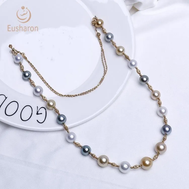 9-11mm Tahitian South Sea Pearl Multicolor 18K Necklace