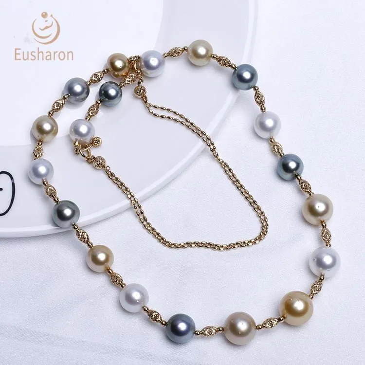 9-11mm Tahitian South Sea Pearl Multicolor 18K Necklace