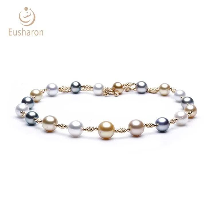 9-11mm Tahitian South Sea Pearl Multicolor 18K Necklace