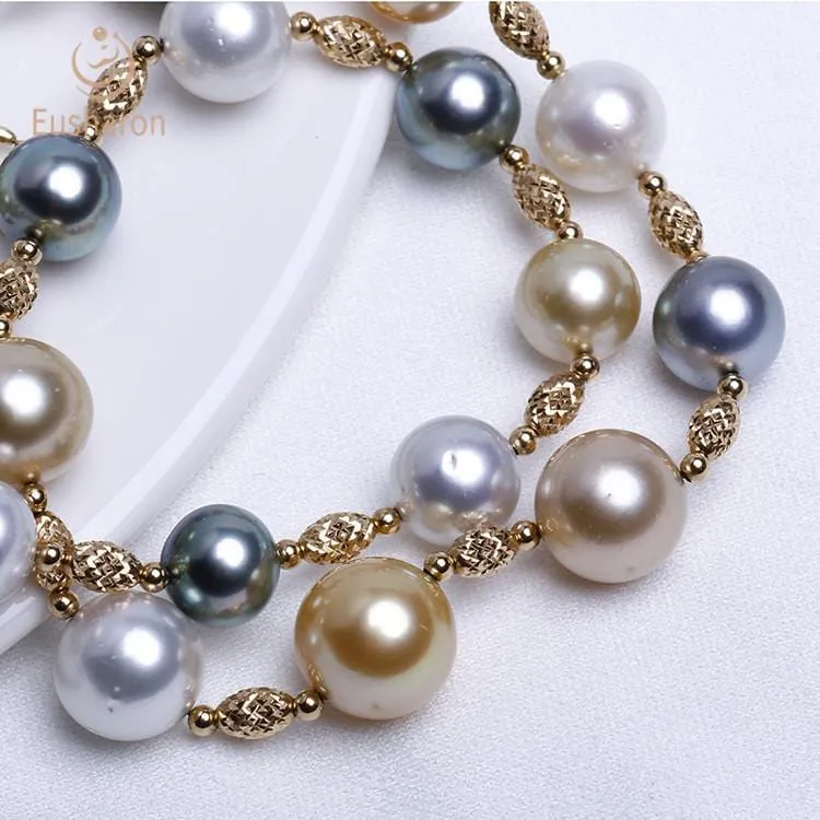 9-11mm Tahitian South Sea Pearl Multicolor 18K Necklace