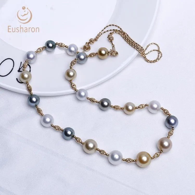 9-11mm Tahitian South Sea Pearl Multicolor 18K Necklace
