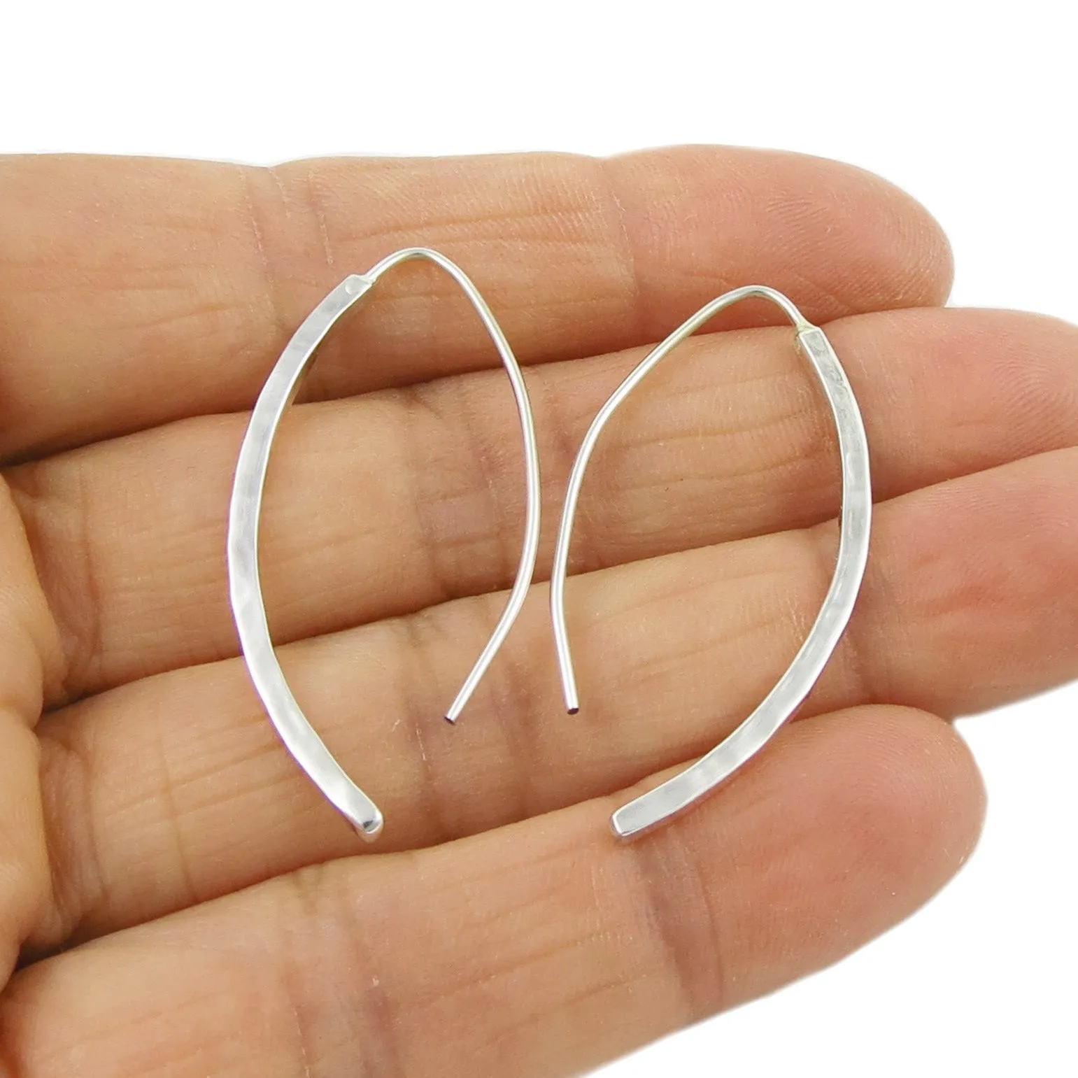 925 Silver Threader Pull Through Stick Drop Earrings