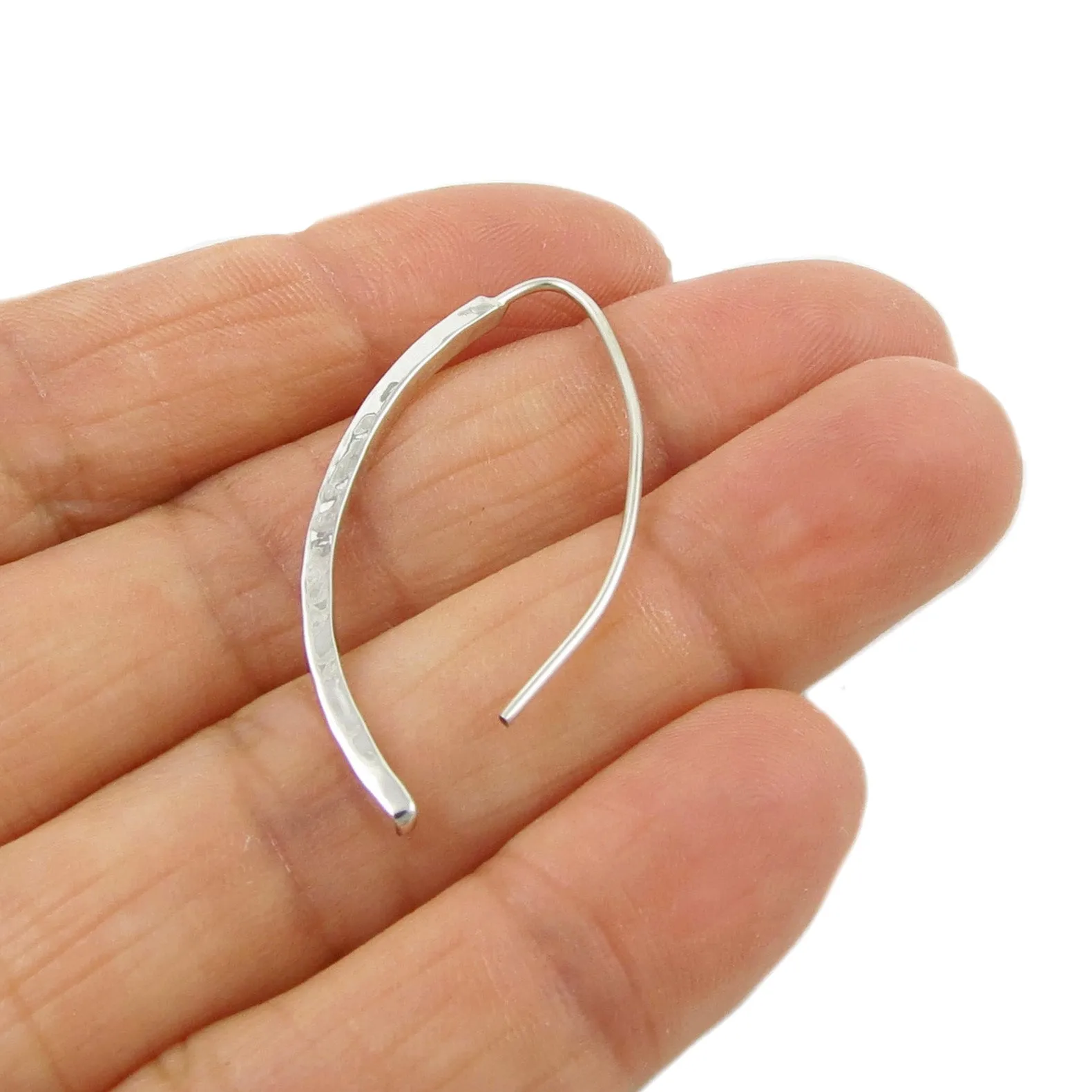 925 Silver Threader Pull Through Stick Drop Earrings