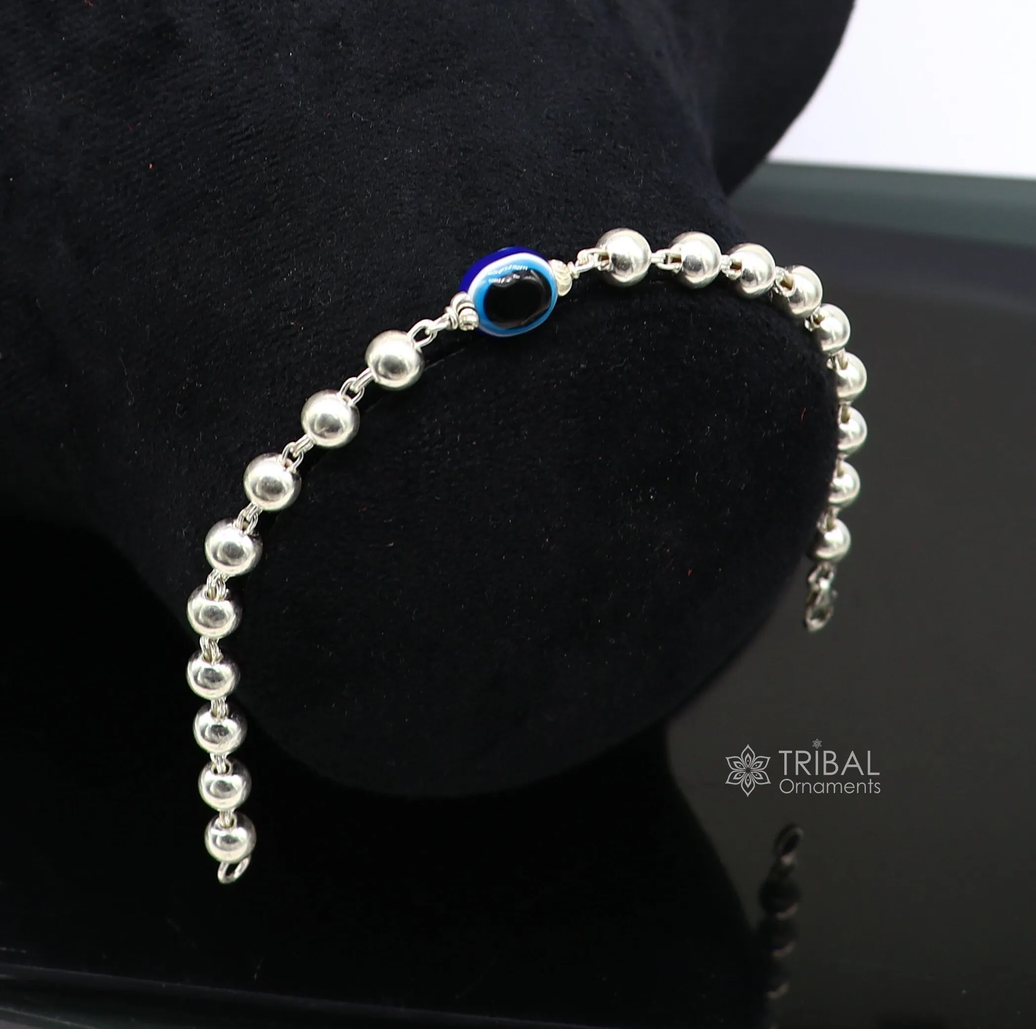 925 sterling silver handmade silver beaded evil eye bracelet, amazing stylish unisex cultural trendy bracelet all sizes jewelry sbr463