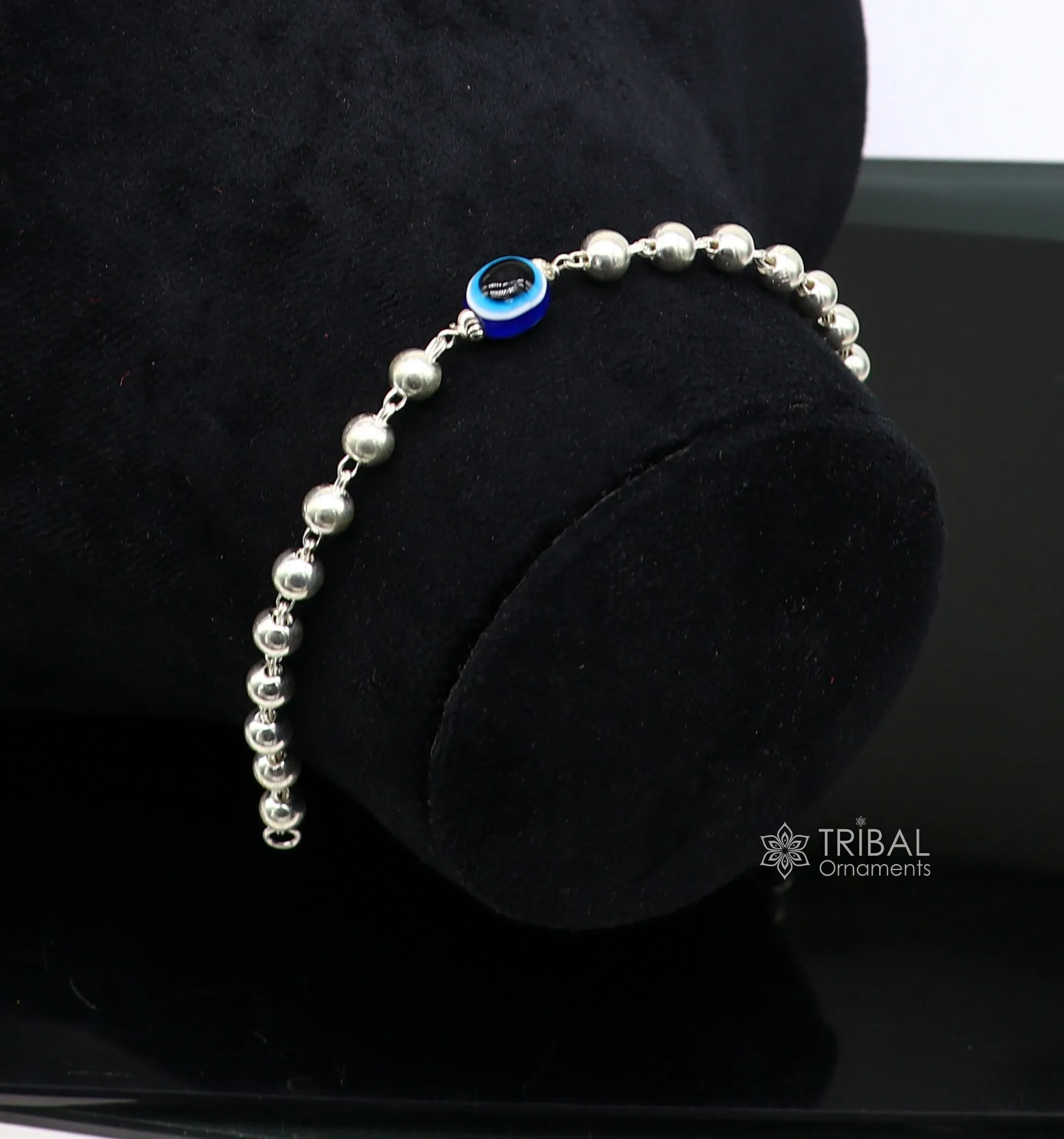 925 sterling silver handmade silver beaded evil eye bracelet, amazing stylish unisex cultural trendy bracelet all sizes jewelry sbr463