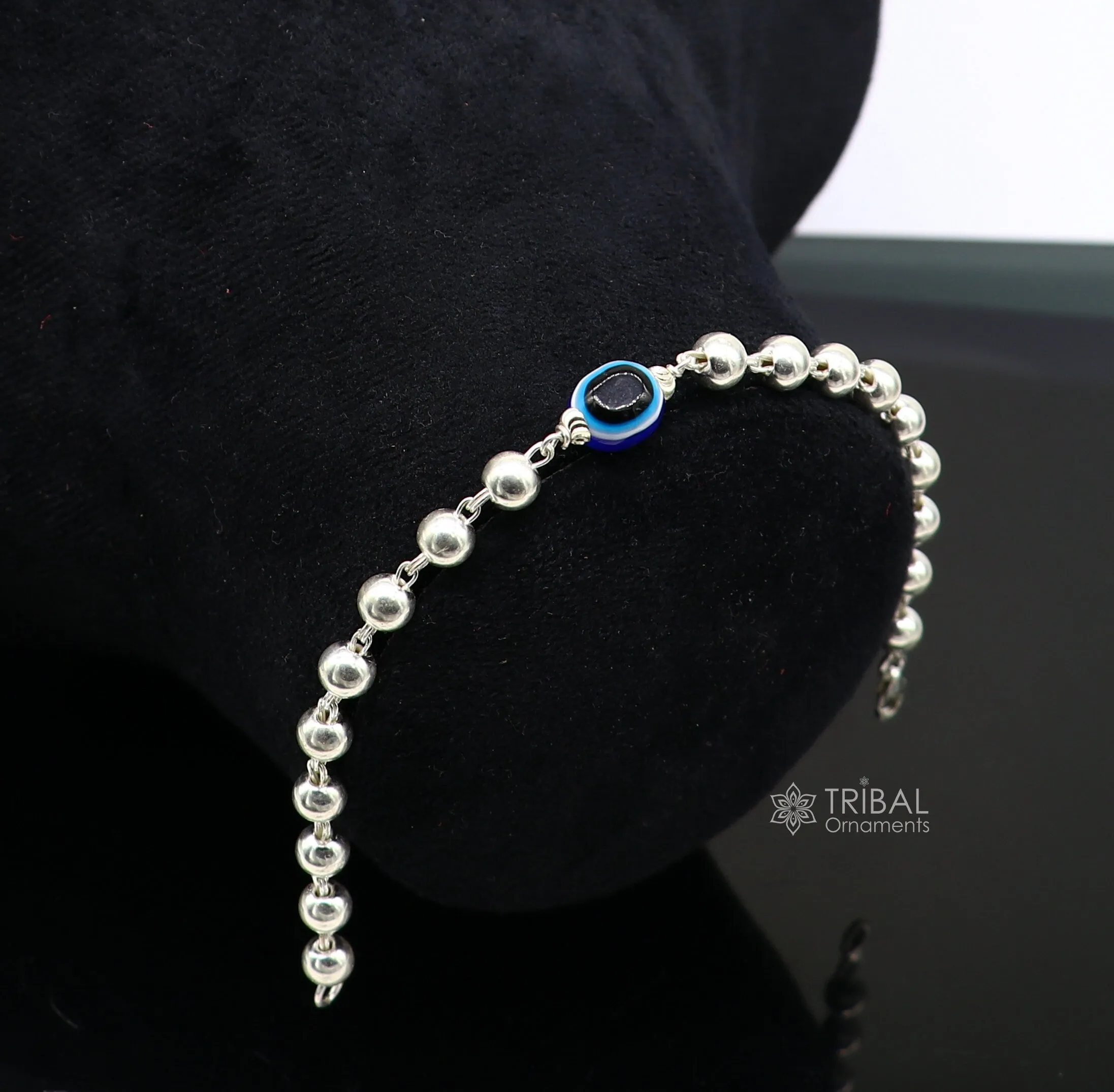 925 sterling silver handmade silver beaded evil eye bracelet, amazing stylish unisex cultural trendy bracelet all sizes jewelry sbr463