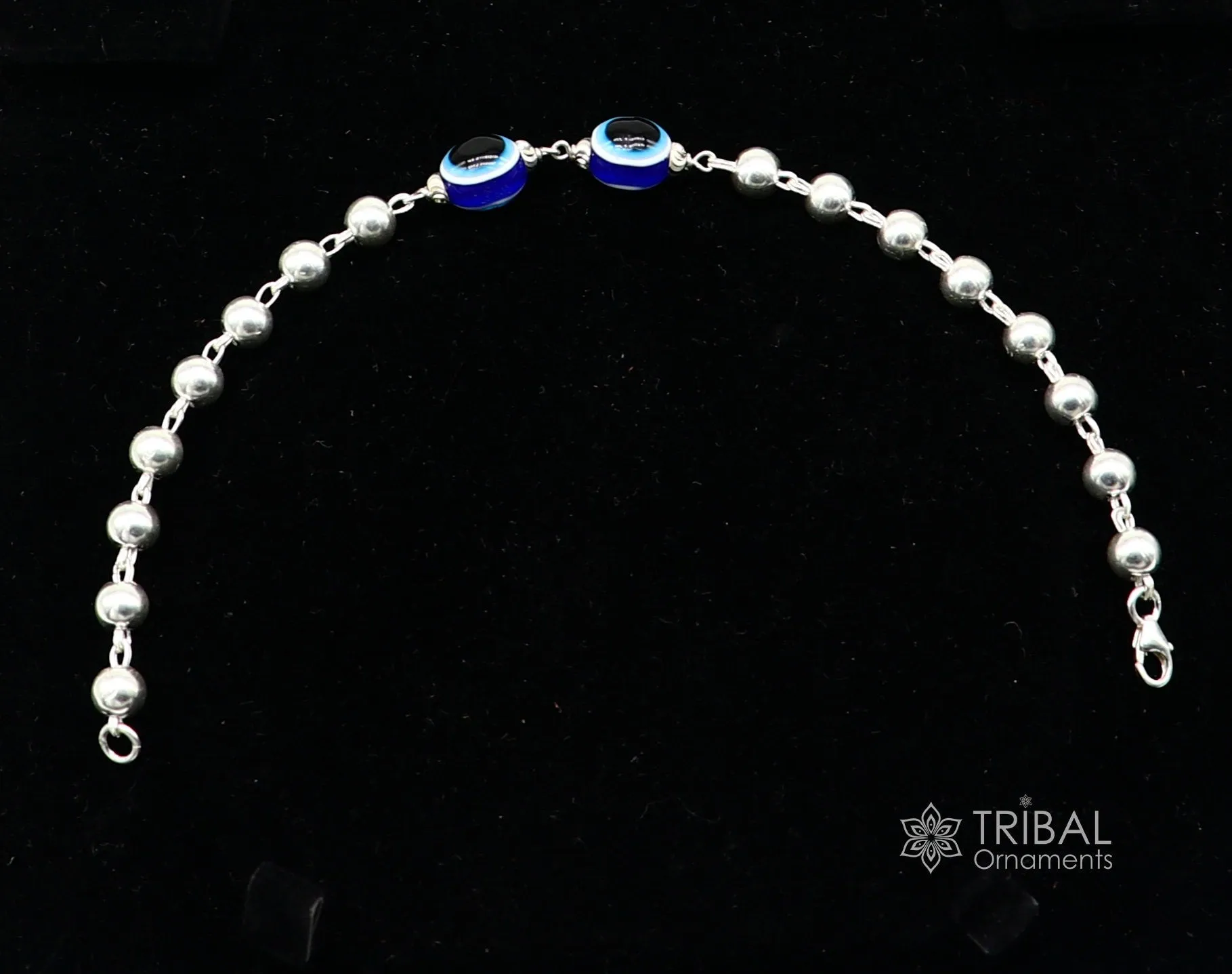 925 sterling silver handmade silver beaded evil eye bracelet, amazing stylish unisex cultural trendy bracelet all sizes jewelry sbr464