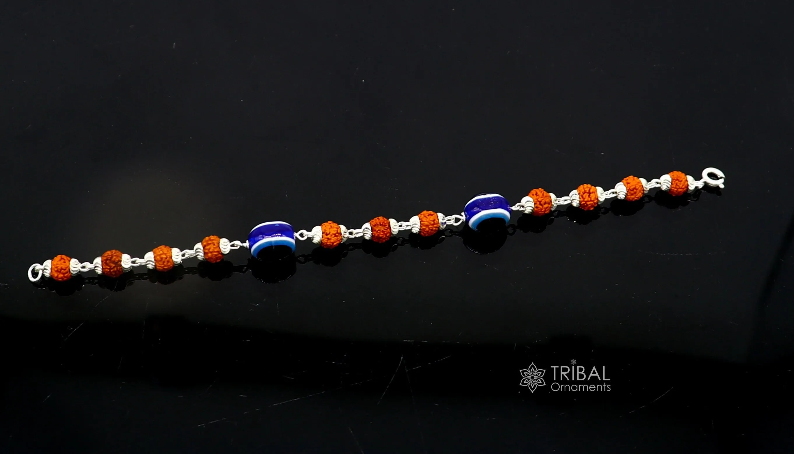 925 sterling silver Rudraksha beads with evil eye bracelet, stylish unisex cultural trendy handmade bracelet all sizes jewelry sbr472