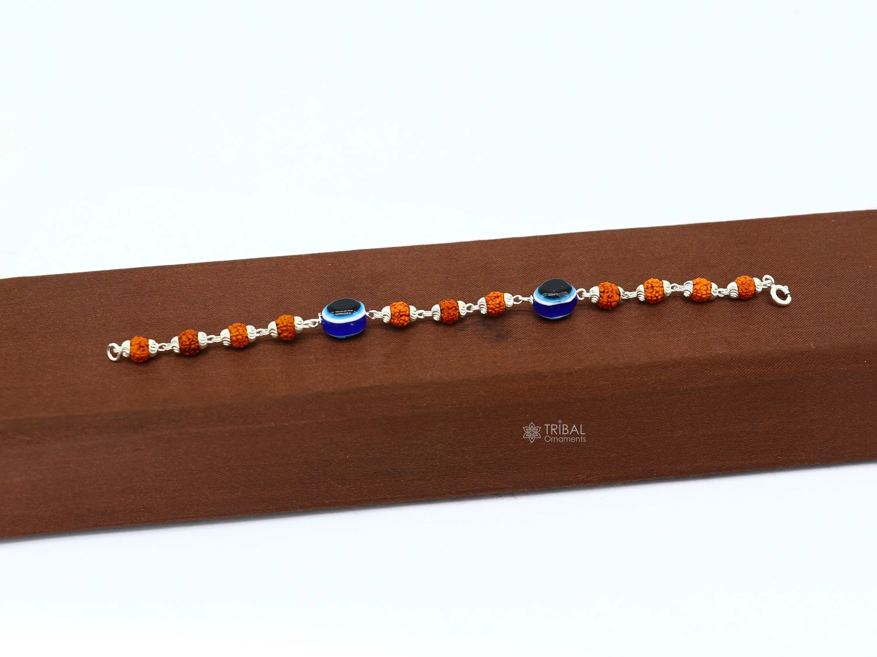 925 sterling silver Rudraksha beads with evil eye bracelet, stylish unisex cultural trendy handmade bracelet all sizes jewelry sbr472