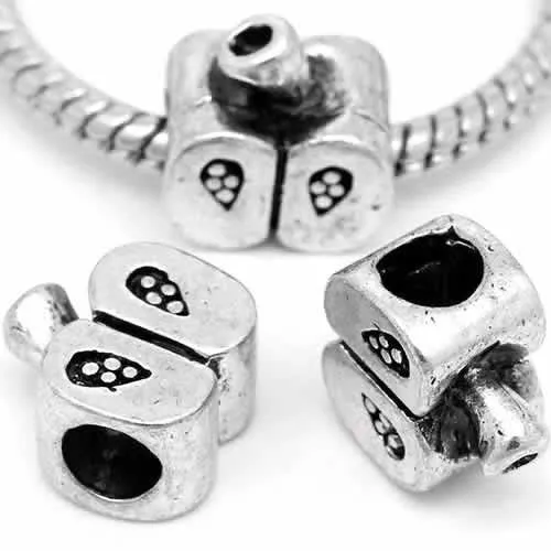Apple Charm European Bead Compatible for Most European Snake Chain Bracelet