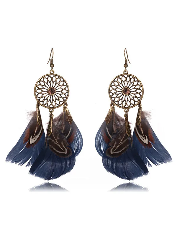 Beautiful Multicolor Feather Earrings