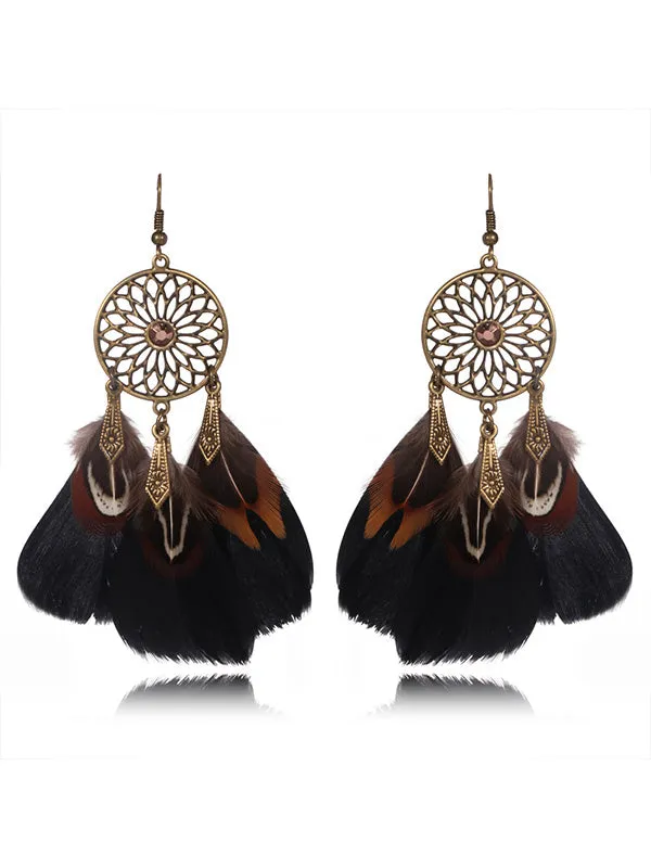 Beautiful Multicolor Feather Earrings