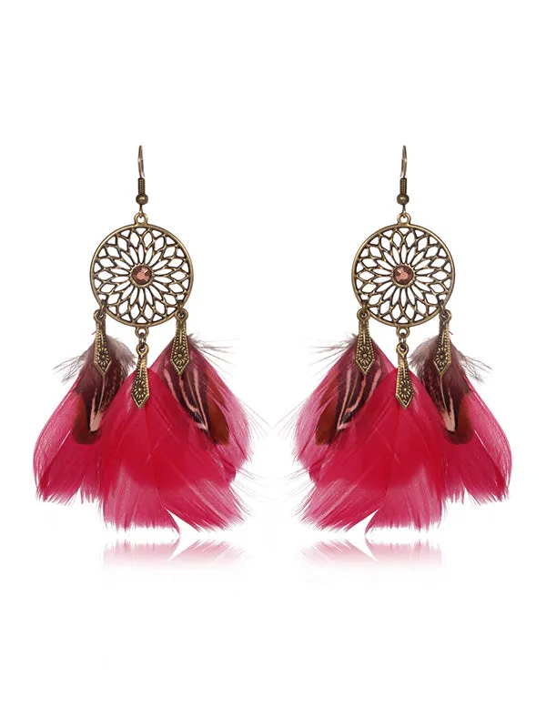 Beautiful Multicolor Feather Earrings