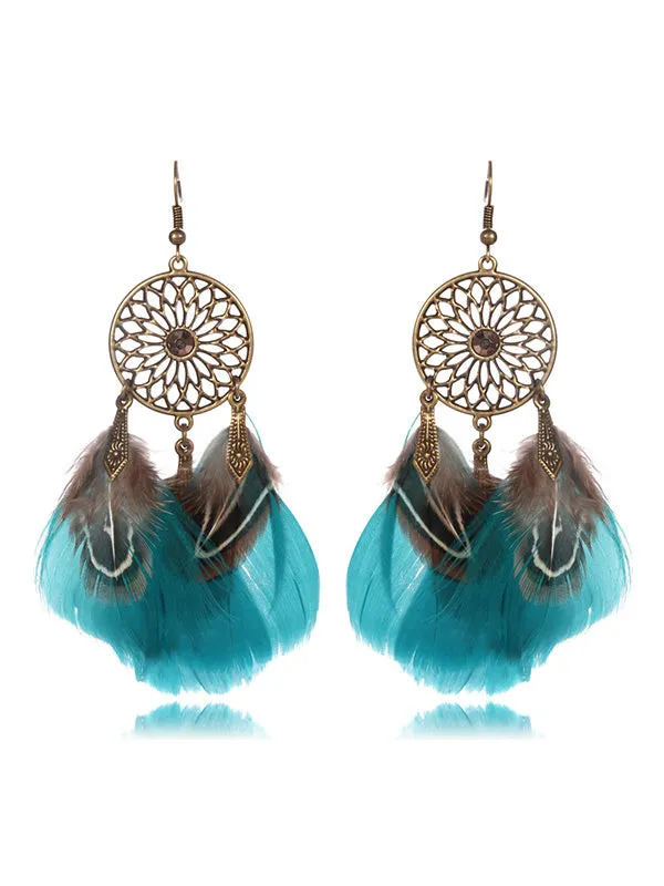 Beautiful Multicolor Feather Earrings